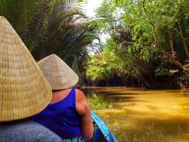 Sampan boat ride in the Mekong Delta
