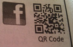 QR Code labeled with only "QR Code" next to a Facebook logo
