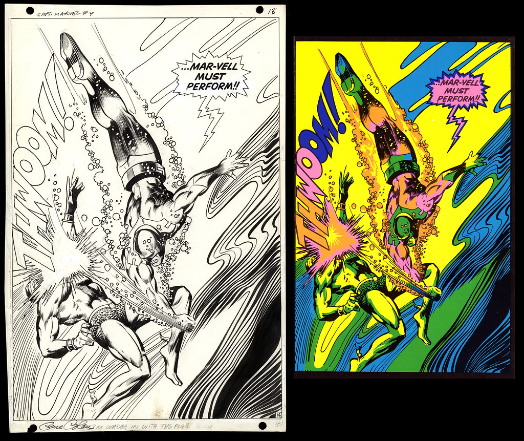 Marvel Comics - Captain Marvel - Issue 4, page 14 - splash page original art by Gene Colan - 1968