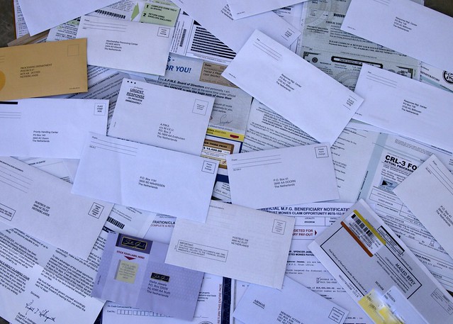 Pile of junk mail from the Netherlands