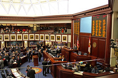 Legislators vote on CS/HB 5103 (School Readiness Programs) in the chamber of the House of Representatives on the fourth floor of the Capitol during Guardian ad Litem Day on February 9, 2012 in Tallahassee, Florida.