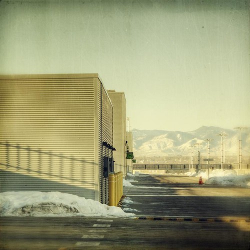morning urban snow mountains canon square parking lot structure carpark ribbed textured t1i applesandsisters