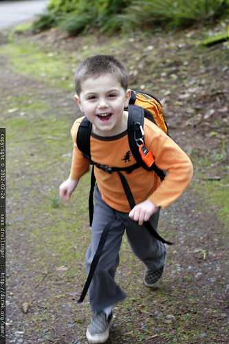 running to school with a backpack on   good times    MG 9009