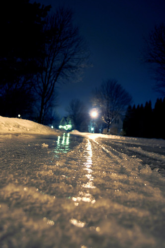 road winter snow night icestorm