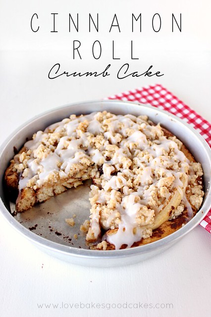This Cinnamon Roll Crumb Cake starts with canned cinnamon rolls - but you make it extra special with a homemade crumb topping! Perfect for Easter breakfast! #CinnamonRolls #easter
