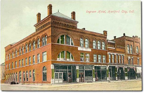 usa signs color history buildings advertising awning shoes indiana bicycles shops streams hotels storefronts businesses barbers hartfordcity blackfordcounty hoosierrecollections