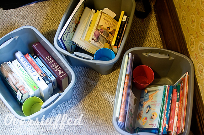 Summer reading bins