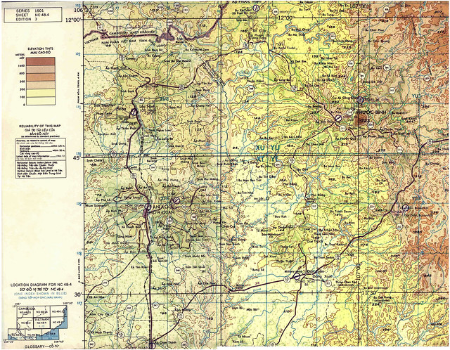 Map of AN LOC - PHUOC BINH - DONG XOAI - BO DUC - LOC NINH - CHON THANH 1966-1972
