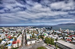 Looking North East over Reykjavik from the top of the Hallgrimskirkja Church