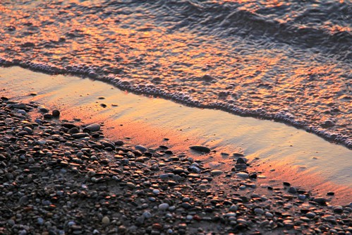 sunset beach water rainbow sand waves stones lakehuron pinery grandbend mikenits