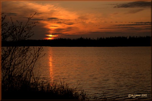 sunset lake newfoundland dusk calm gander
