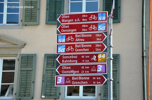 Sign post in Solothurn, Switzerland