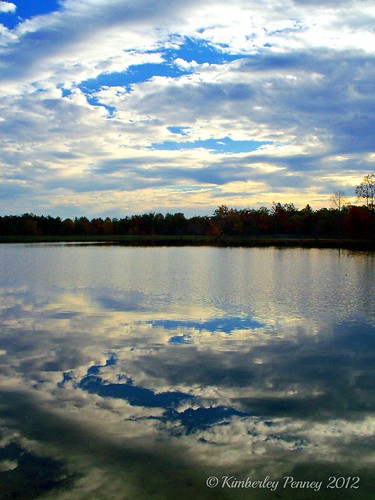 blue sky lake water clouds sunrise silver