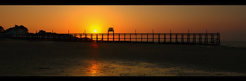 sunset france rot strand see abend frankreich meer europa sonnenuntergang sonne schatten stimmung steg ebbe abends seebrücke frankherrmann