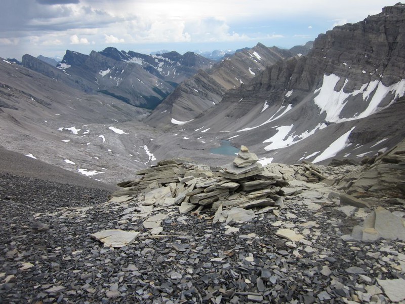 Looking south from Bonnet Glacier down toward Badger Pass and the Cascade River Trail