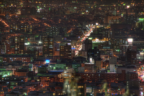 street japan sapporo nightview hdr photomatix