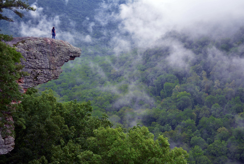 Up In The Clouds on Hawksbill Crag / Whitaker Point in the Ozark Mountains, Arkansas