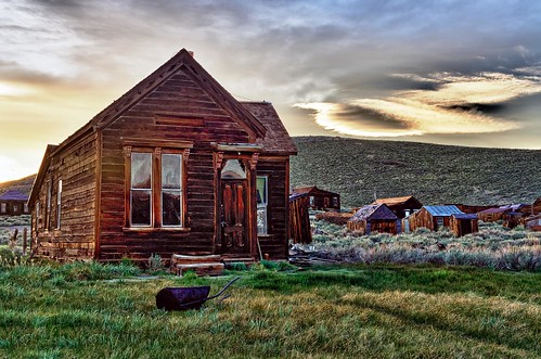 ca wood sunset usa decay ghosttown bodie