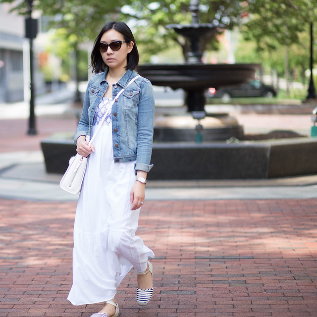 OOTD: Denim Jacket & Maxi Dress + Sale Alerts & Fitting Room Reviews - what  jess wore