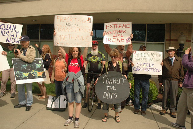 anti-fracking protestors in Albany, NY