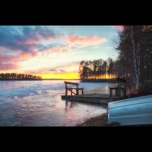 winter sunset ice water bench iso100 is vinter nikon sweden sverige vatten dalarna hdr solnedgång sälen d300 bänk 1685 9xp lövnäs 1685mm
