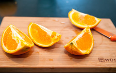 the beginnings of orange puree