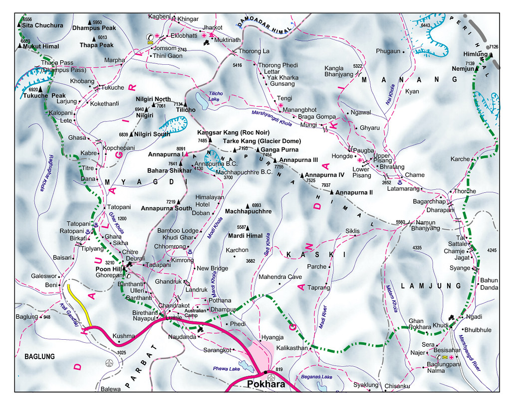 Mapa do Annapurna, Nepal