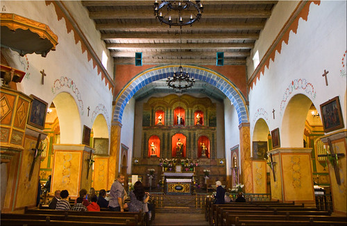 california ca san juan interior altar trail nave 100views mission bautista 1483