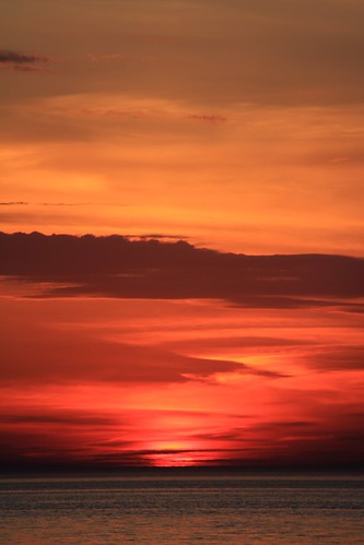 pink blue sunset sky orange sun lake beach clouds calm lakehuron pinery grandbend mikenits