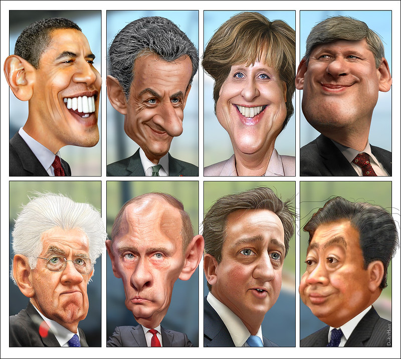 G8 Leaders (May 2012) Caricatures