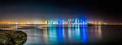 Doha West Bay, Al Corniche St, Night Panorama