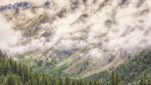 mountains ecrins clouds weather panorama landscape trees france alps nikon