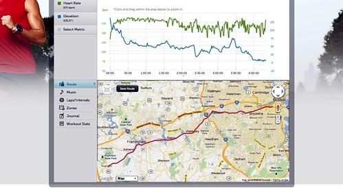 Motoactv - altimetria ritmo cardiaco ruta Maratón de Boston