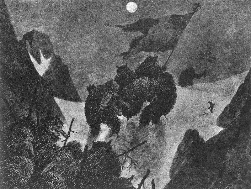Theodor Kittelsen - At Night They Carried the Dead Away, 1901