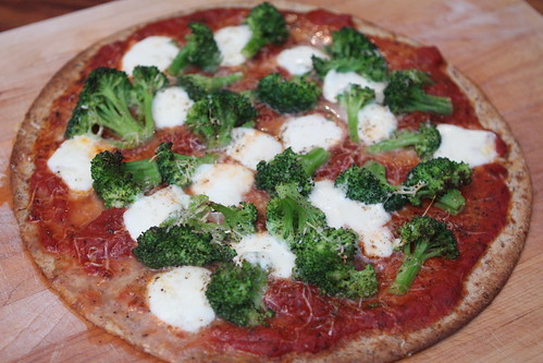 Broccoli and Mozzarella Pizza on Sprouted Grain Crust