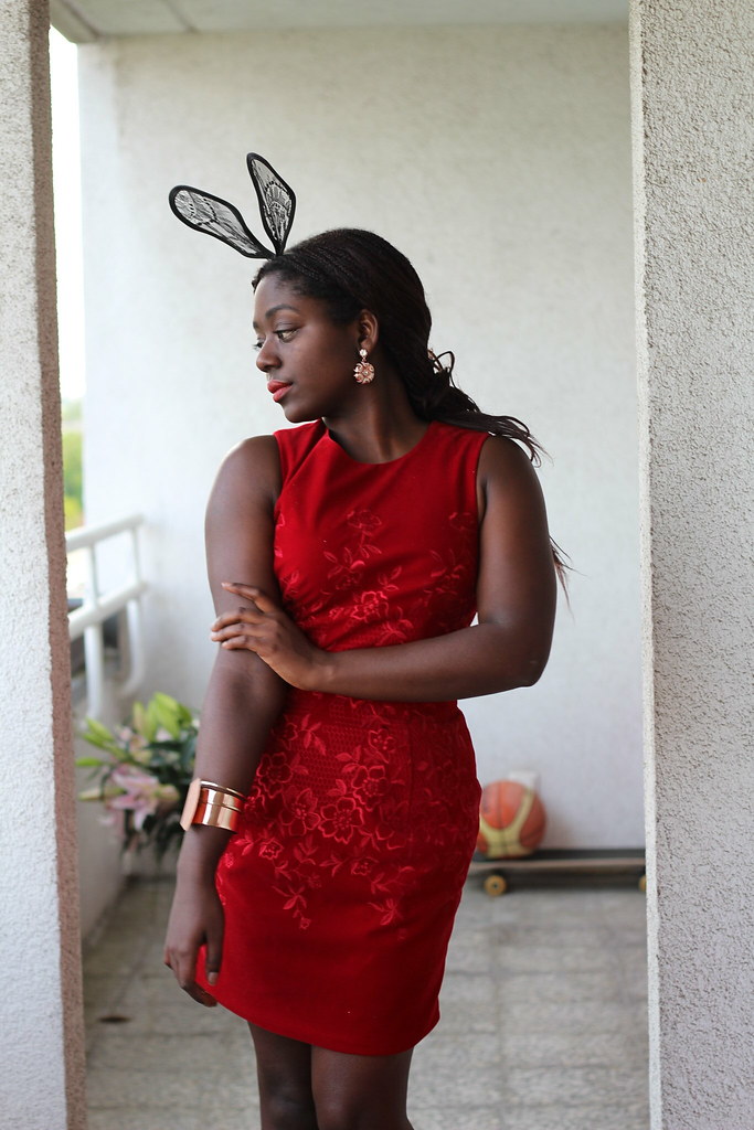 Red Dress Bunny Ears Lois Opoku lisforlois