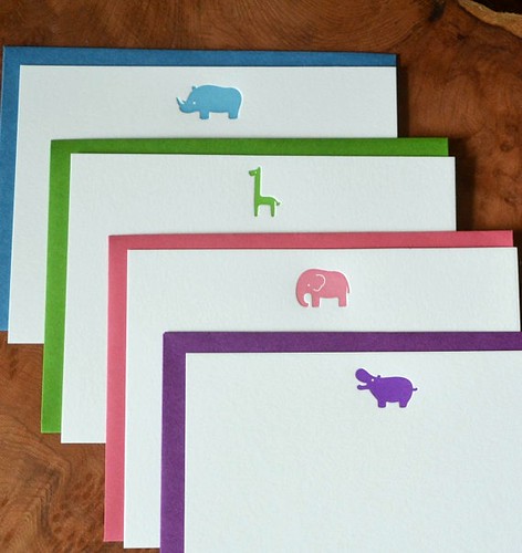 Letterpress Animal Note Cards