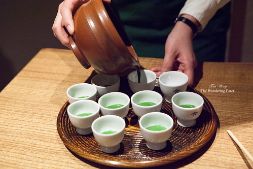 Pouring the koicha for serving