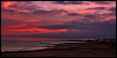 sunset red beach water landscape coast sand indigo resort east solstice northsea breakers midwinter hornsea sydyoung