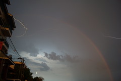Shot of a lifetime: rainbow and lightning, after the storm