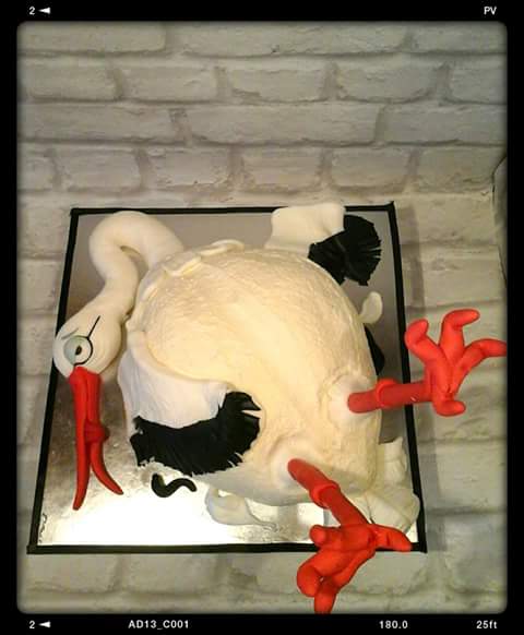 A Bit Drunk Stork Cake by Dorota Bondarczyk‎