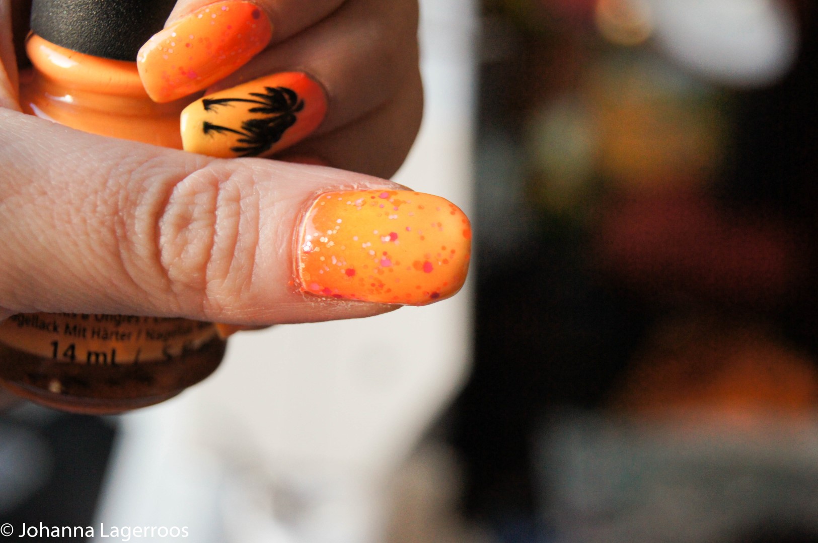 orange gradient nails