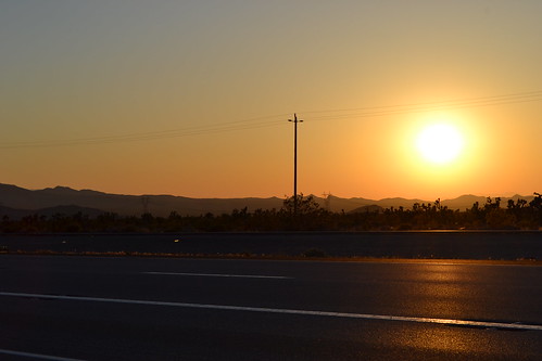 california road trip travel cactus orange mountains nature highway desert sundown powerlines mojave asphalt