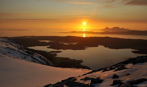 sunset orange sun snow colour norway landscape view calm arctic fjord bodø nordland northernnorway