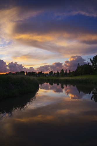 sunset clouds creek landscape winnipeg manitoba sturgeon bxk