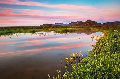 pink flowers sunset lake mountains reflection water pool yellow clouds pond foundation lee kit camarillo leewideangleadapter lee6gndhard