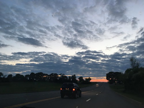 sunset clouds dark highway riding traveling