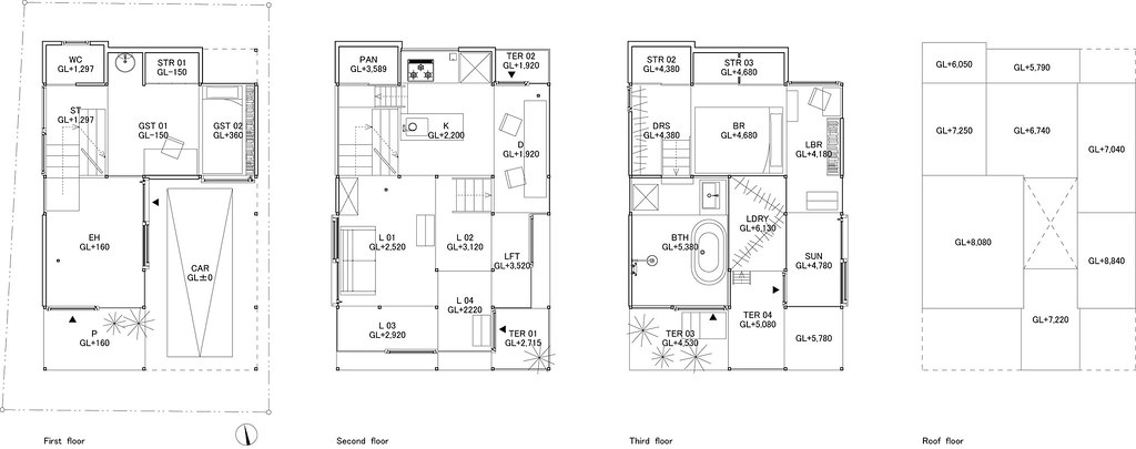 Plan 平面圖 東京透明私人住宅 House NA／藤本壯介 Sou Fujimoto