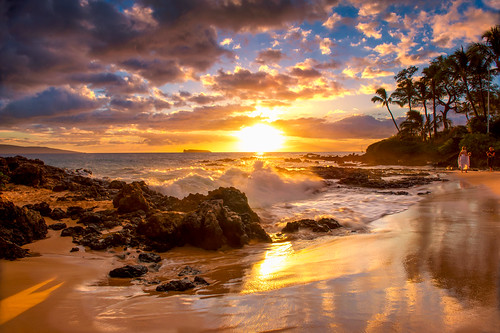 ocean sunset beach hawaii secretbeach maui makena weddingbeach nikon2470mm nikond700