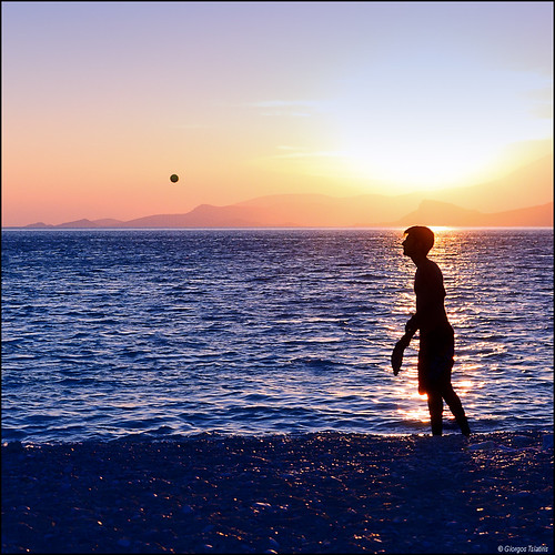 sunset sea summer beach fun athens greece rackets